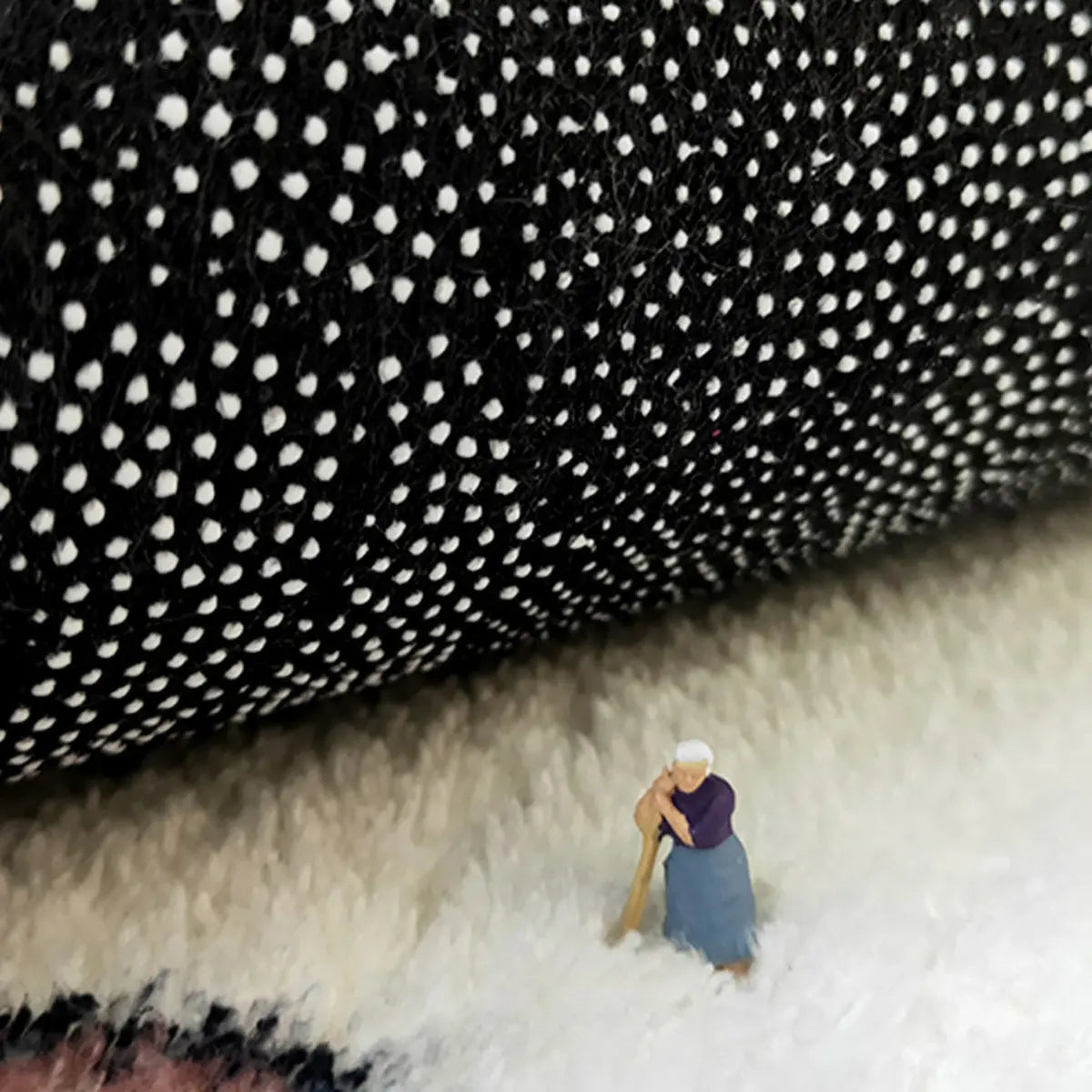 Scandi Abstract Rectangular Soft Wool Anti-Slip Area Rug Image - 13