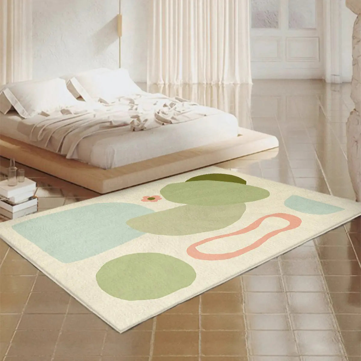 Scandi Abstract Rectangular Soft Wool Anti-Slip Area Rug Image - 7