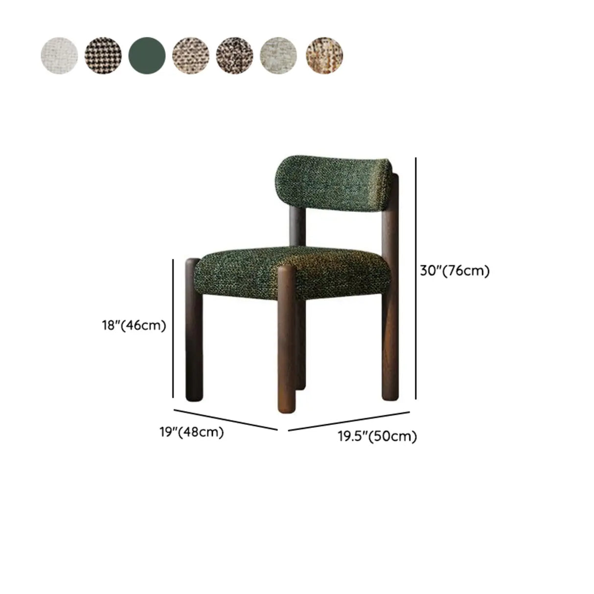 Scandinavia Curved Back Upholstered Wood Dining Chair Image - 15