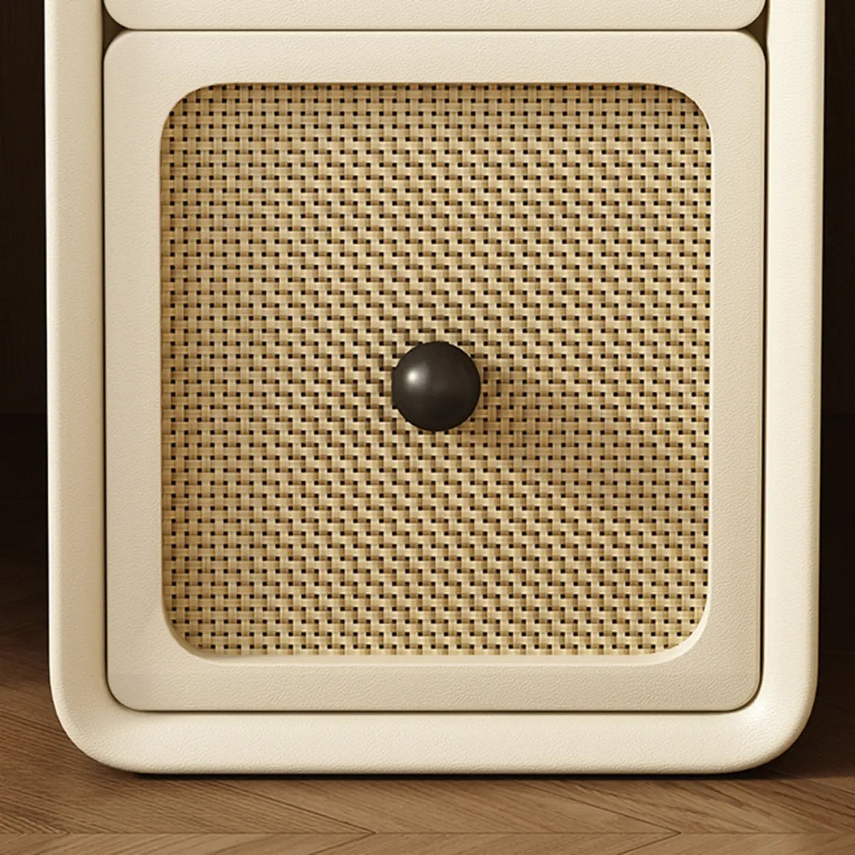 Scandinavia Wood Cream Small Nightstand with Drawers Image - 10