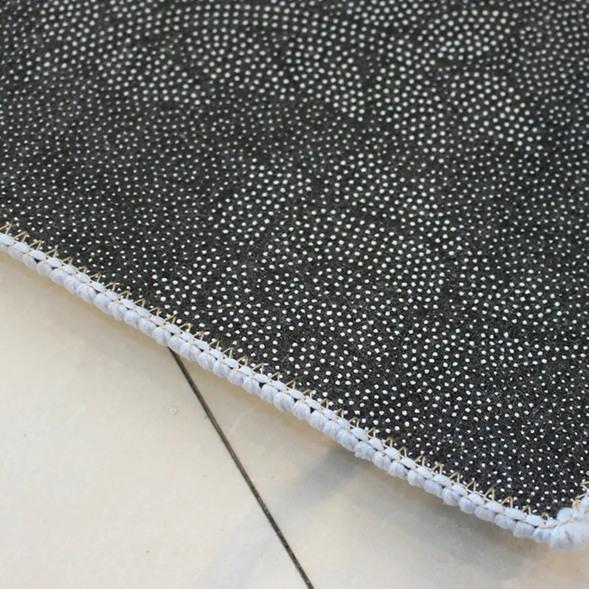 Scandinavian Abstract Non-Slip Beige Vinyl Area Rug Image - 8