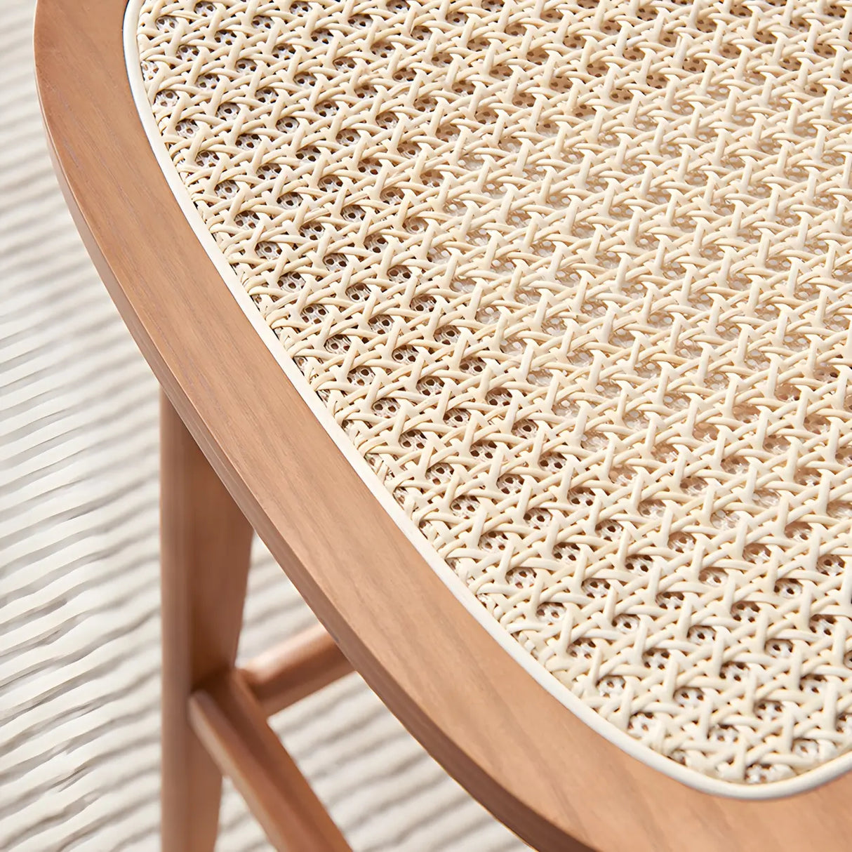 Scandinavian Ash Wood Low Back Bar Stool with Footrest Image - 12