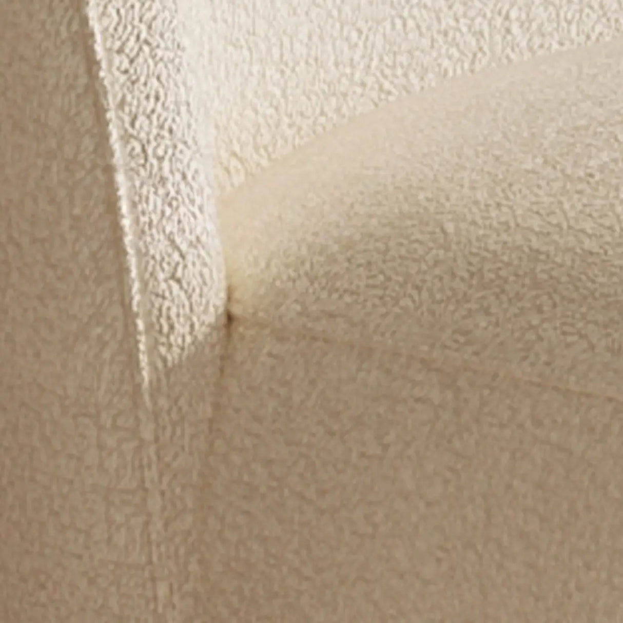 Scandinavian Beige Water Resistant Sherpa Curved Sofa Image - 13