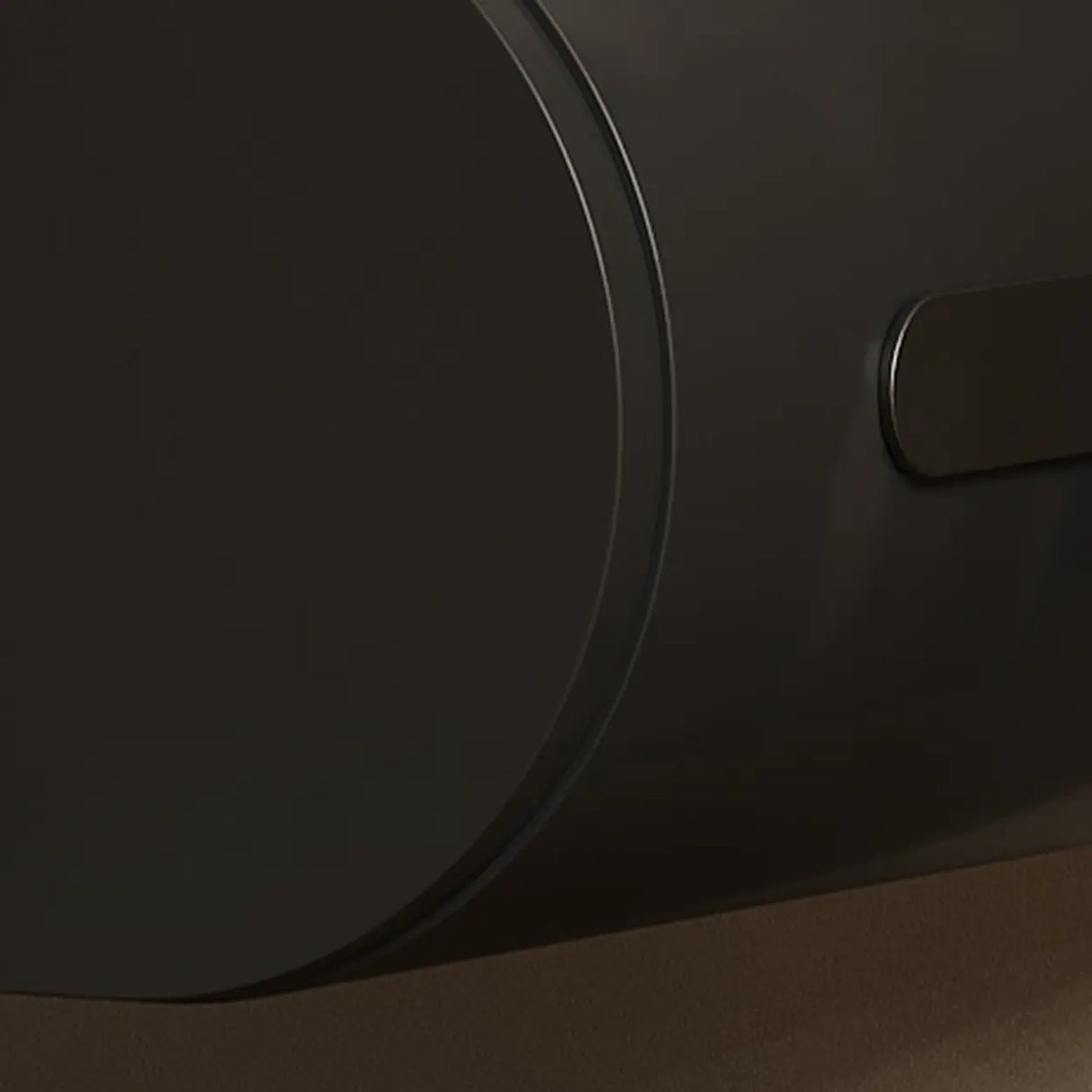 Scandinavian Black White Oval Nightstand with Drawers Image - 6