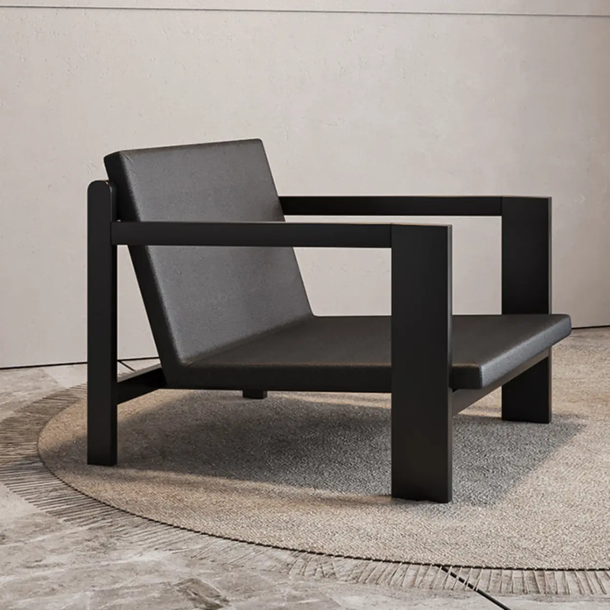 Scandinavian Corduroy Beige Lounge Accent Chair With Slipcover Image - 6