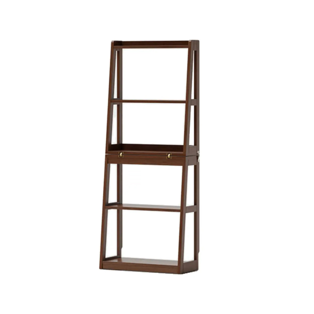 Scandinavian Corner Vertical Foldable Wood Ladder Bookshelf Image - 2