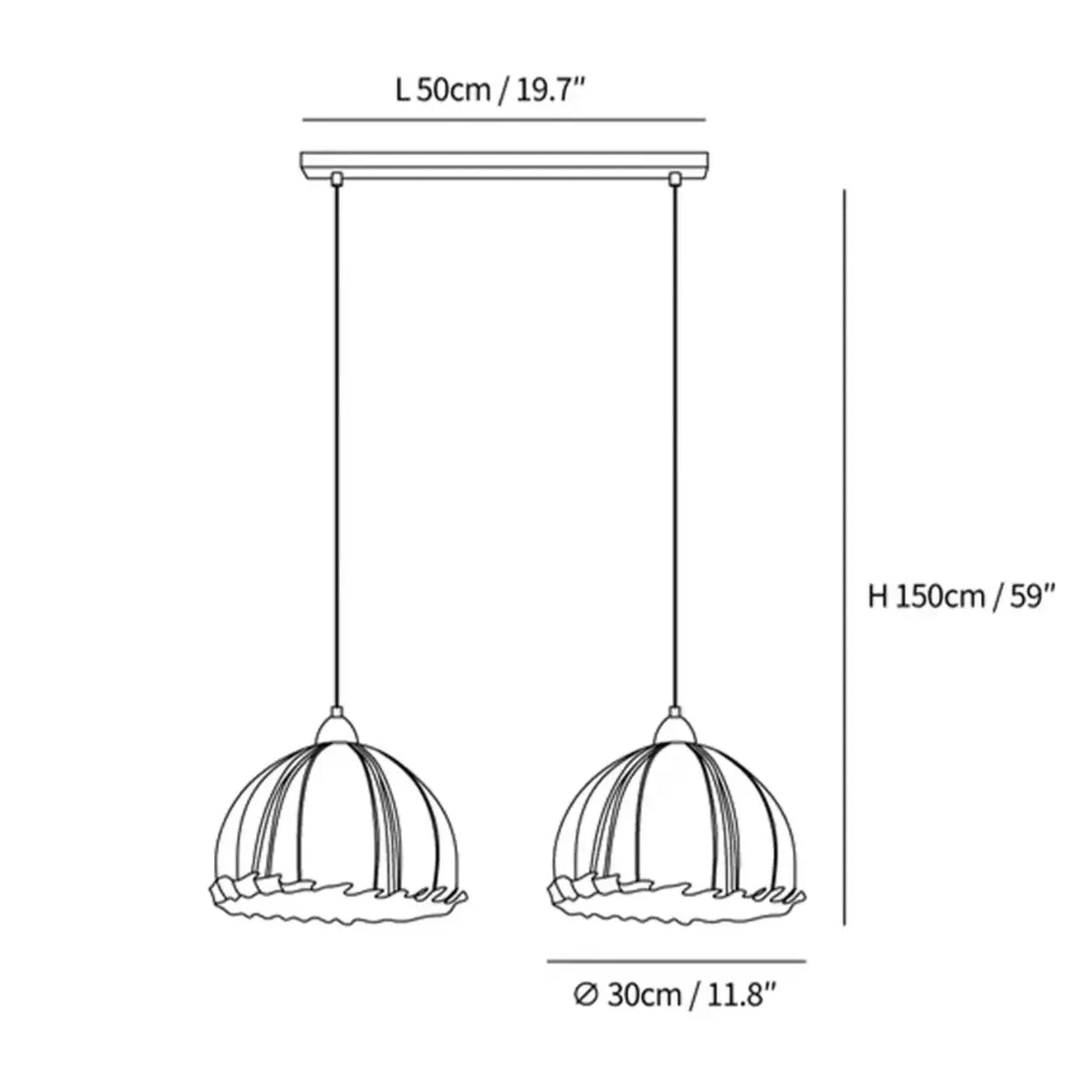 Scandinavian Dining Room Fabric White Dome Pendant Light Image - 30