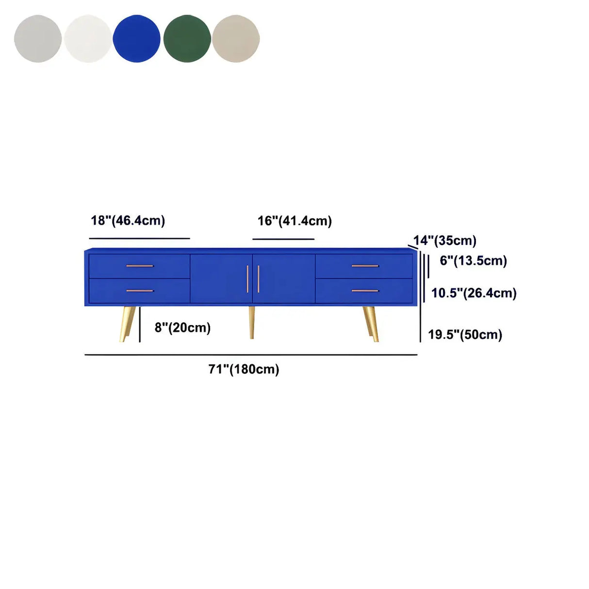 Scandinavian Engineered Wood TV Media Stand Matte Finish Media Console with Drawers Image - 28