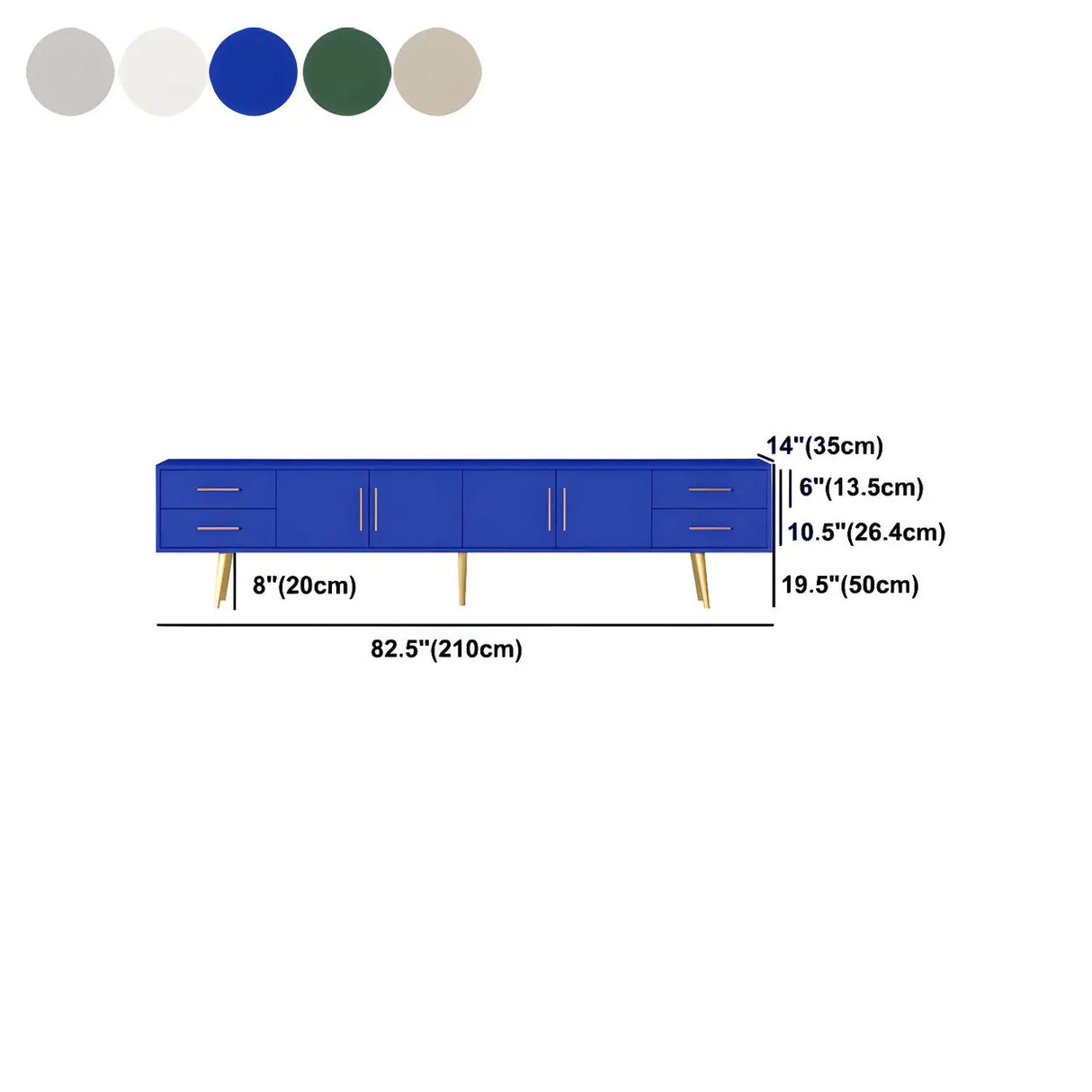Scandinavian Engineered Wood TV Media Stand Matte Finish Media Console with Drawers Image - 29