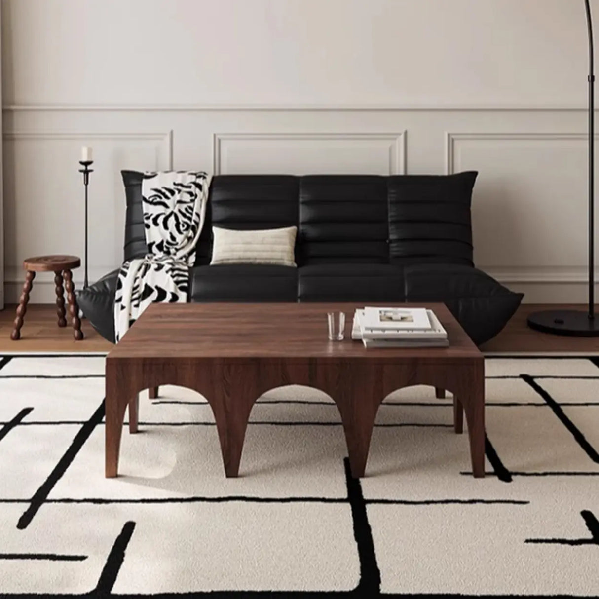 Scandinavian Geometric Striped Anti-slip Area Rug Image - 15