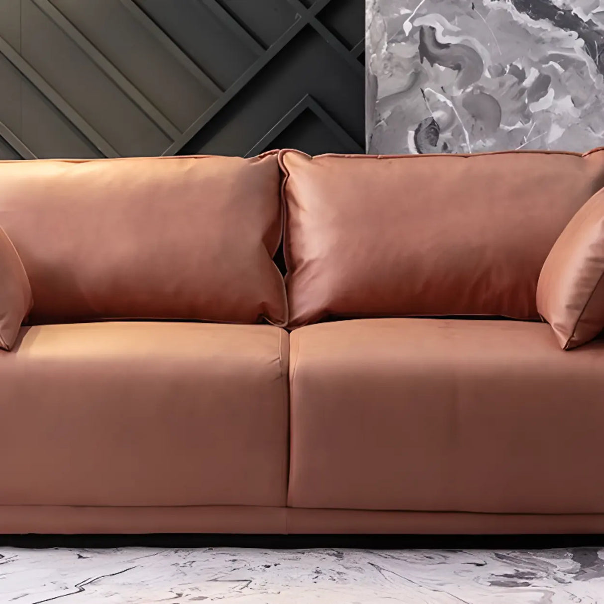 Scandinavian Gray Square Arm Memory Foam Fill Sofa Image - 11