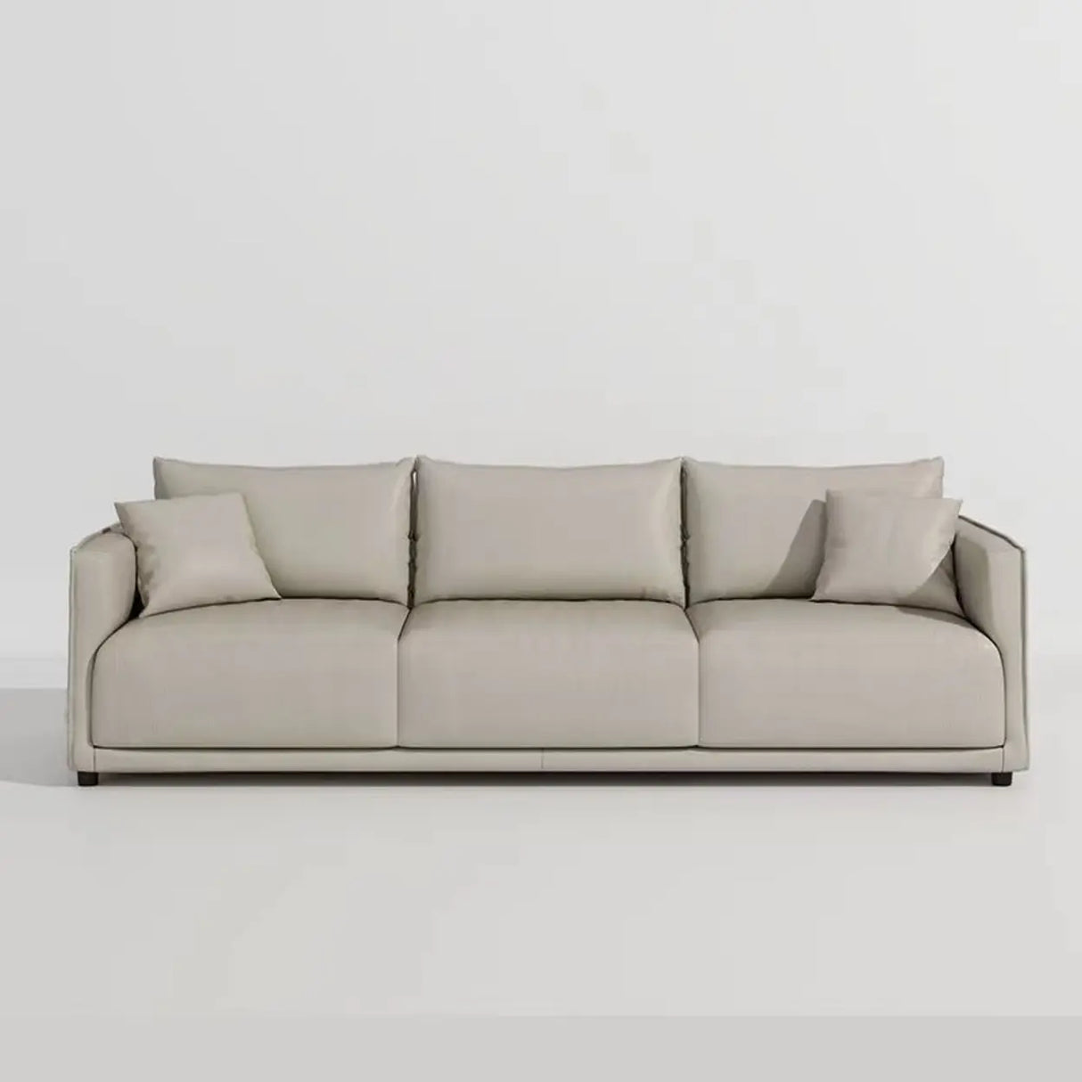 Scandinavian Gray Square Arm Memory Foam Fill Sofa Image - 16