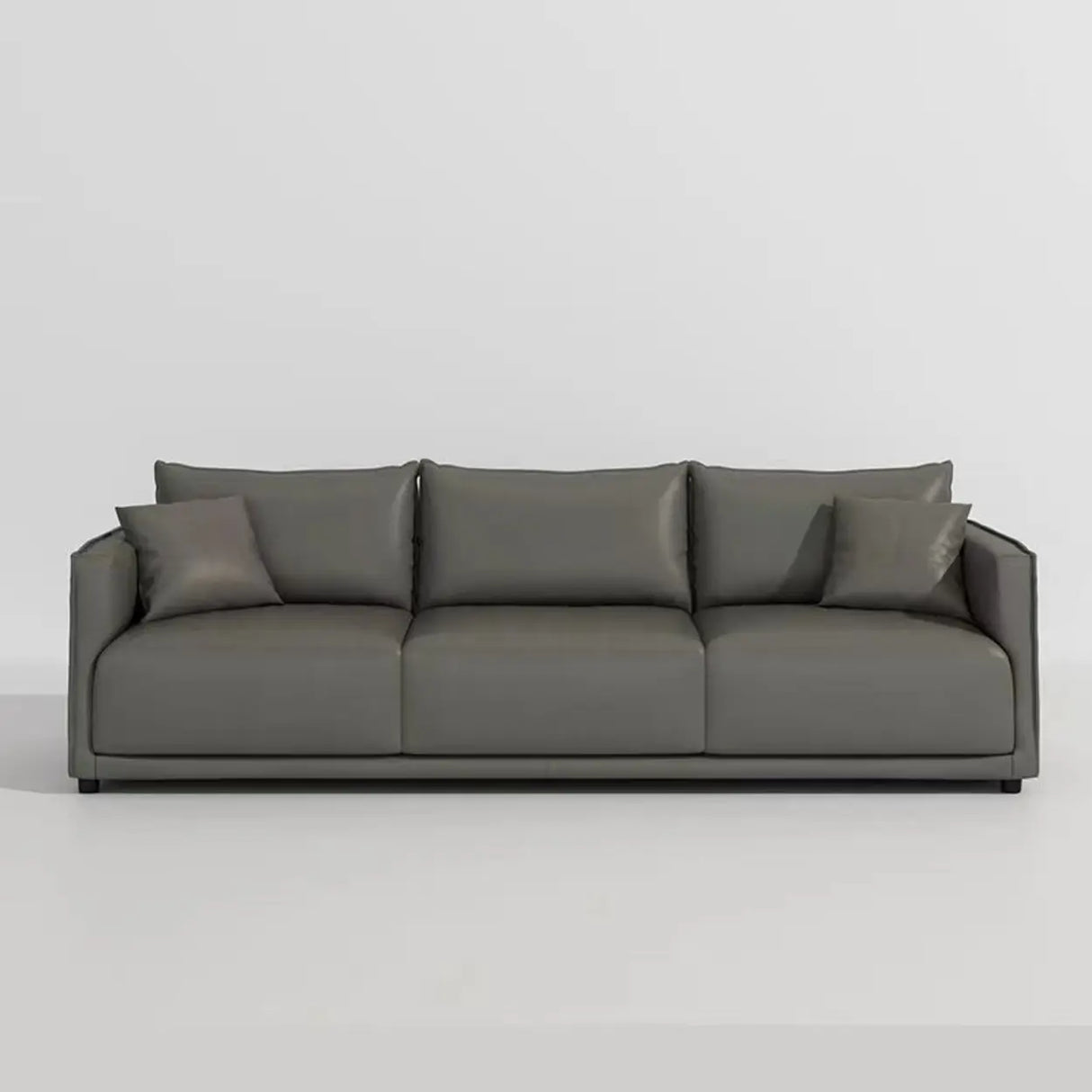 Scandinavian Gray Square Arm Memory Foam Fill Sofa Image - 17