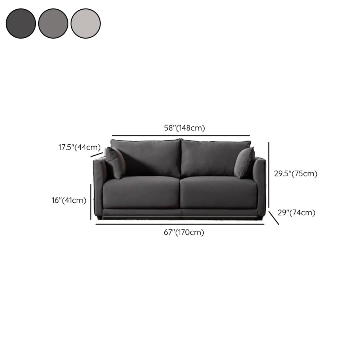 Scandinavian Gray Square Arm Memory Foam Fill Sofa Image - 22