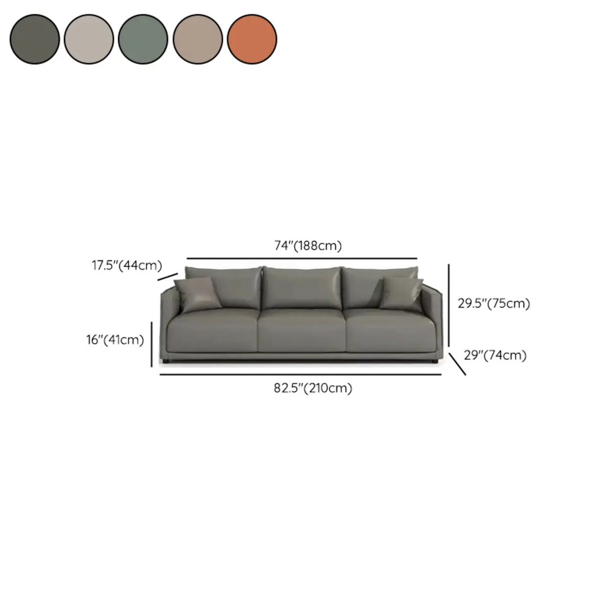 Scandinavian Gray Square Arm Memory Foam Fill Sofa Image - 23