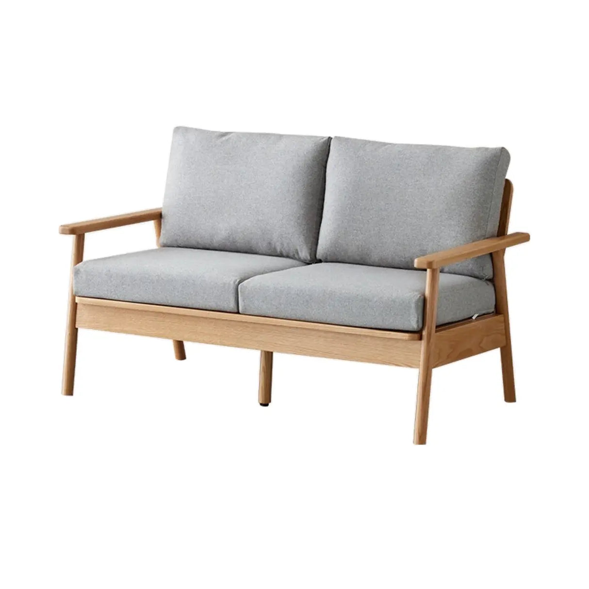 Scandinavian Grey Cotton Linen Wooden Frame Sofa Image - 12