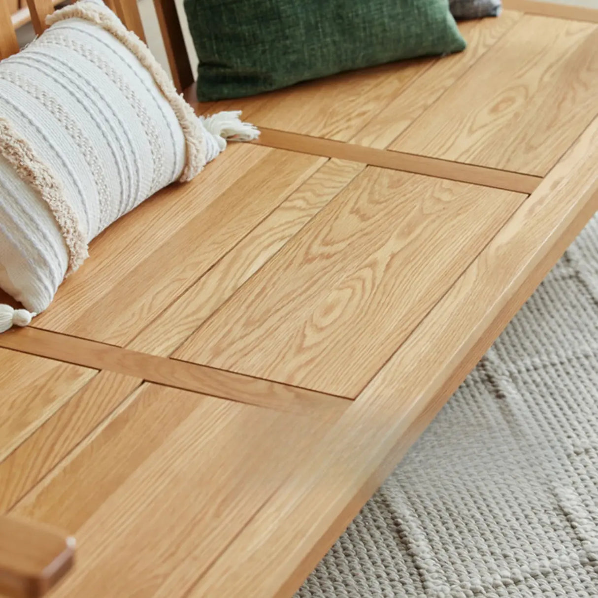 Scandinavian Grey Cotton Linen Wooden Frame Sofa Image - 18