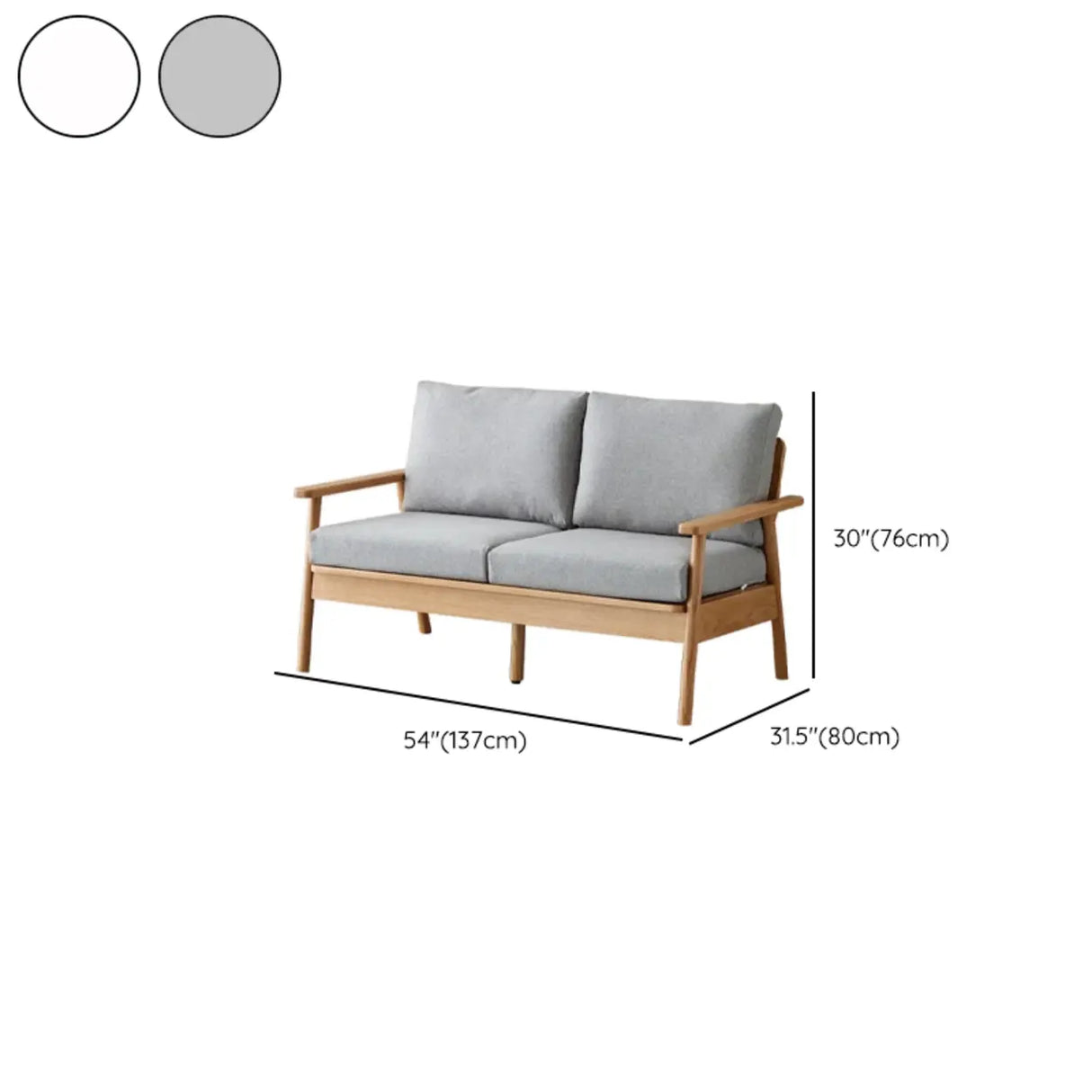 Scandinavian Grey Cotton Linen Wooden Frame Sofa Image - 22