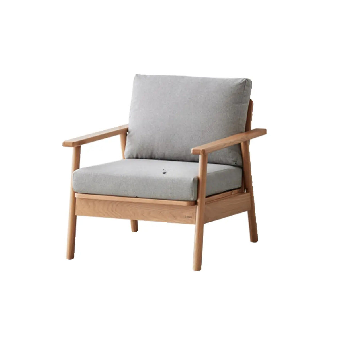 Scandinavian Grey Cotton Linen Wooden Frame Sofa Image - 5