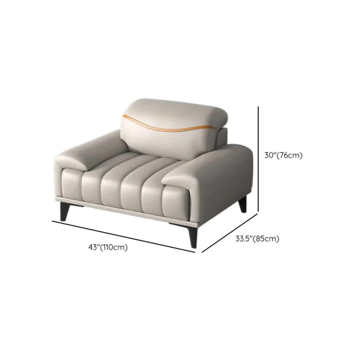 Scandinavian Grey Stain Resistant Leather Cushion Sofa