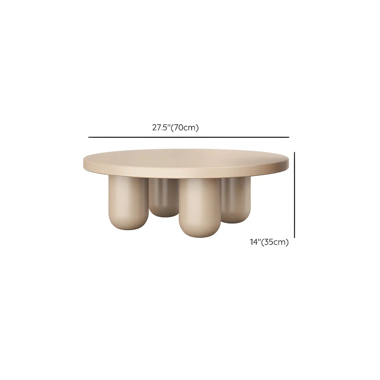 Scandinavian Khaki Brown Wooden Round Coffee Table Set Image - 12