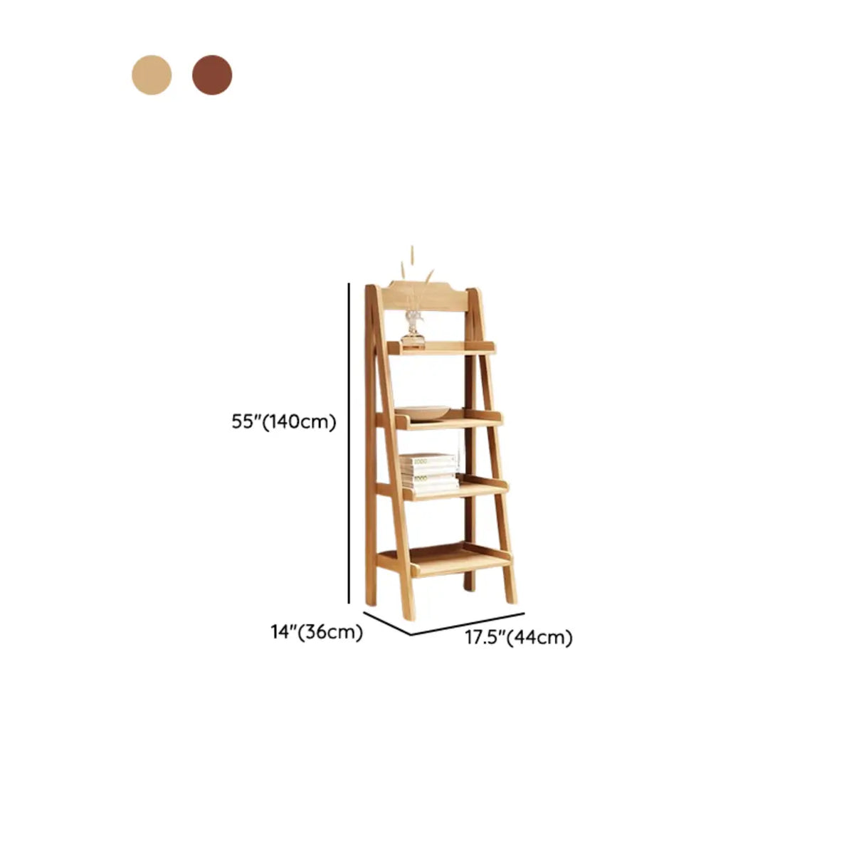 Scandinavian Mimimalist Wood Ladder Vertical Bookshelf Rack