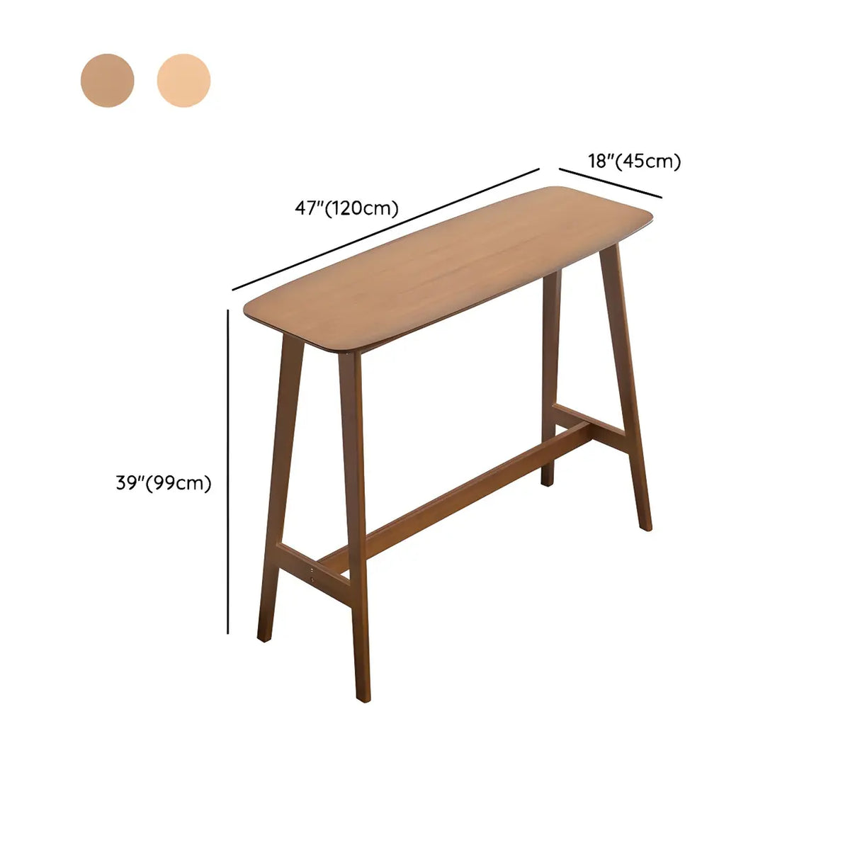 Scandinavian Minimalist Wood Counter Height Bar Table