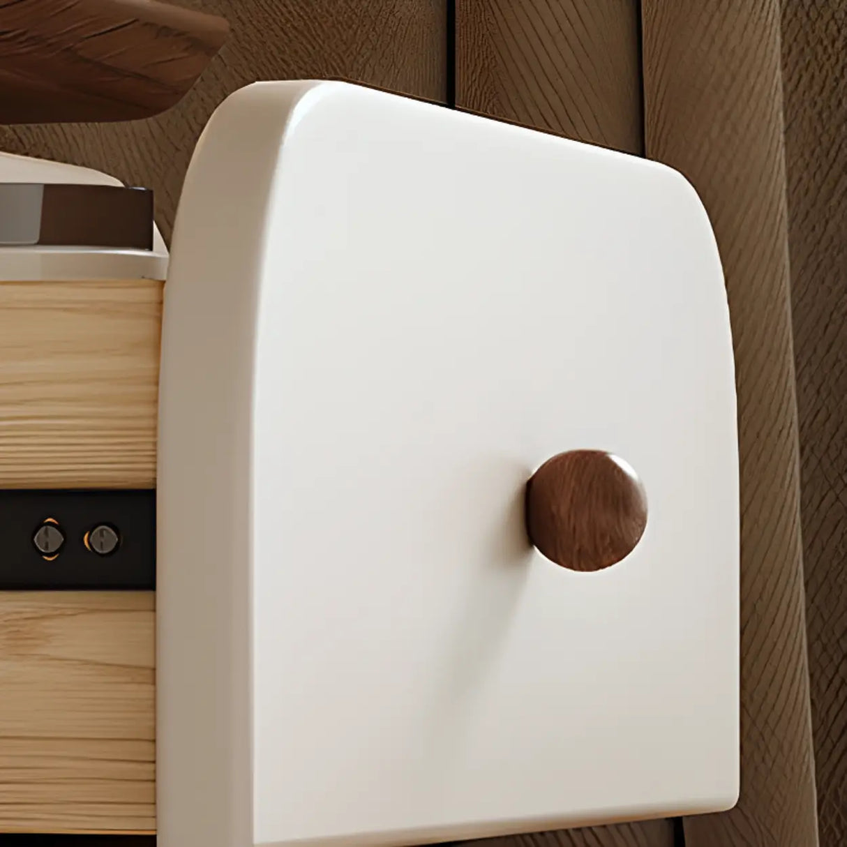 Scandinavian Modern Wood 2-Tier Nightstand with Drawers Image - 4