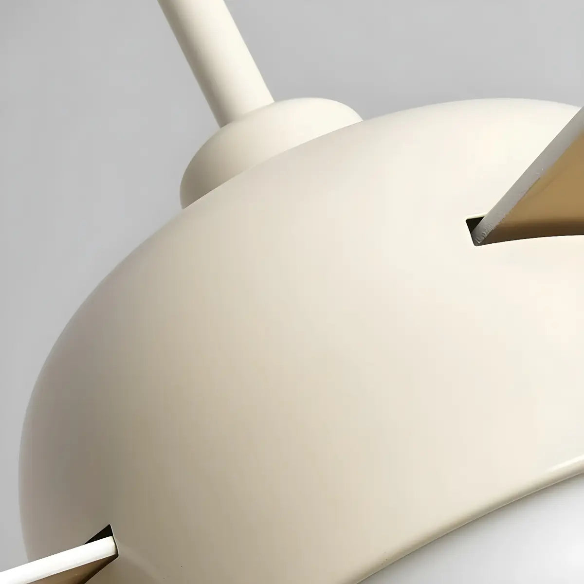 Scandinavian Bedroom Cream Ceiling Fans with Wood Fan Blade and Glass Shade Image - 4