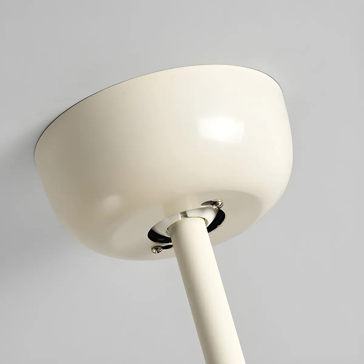 Scandinavian Bedroom Cream Ceiling Fans with Wood Fan Blade and Glass Shade Image - 8