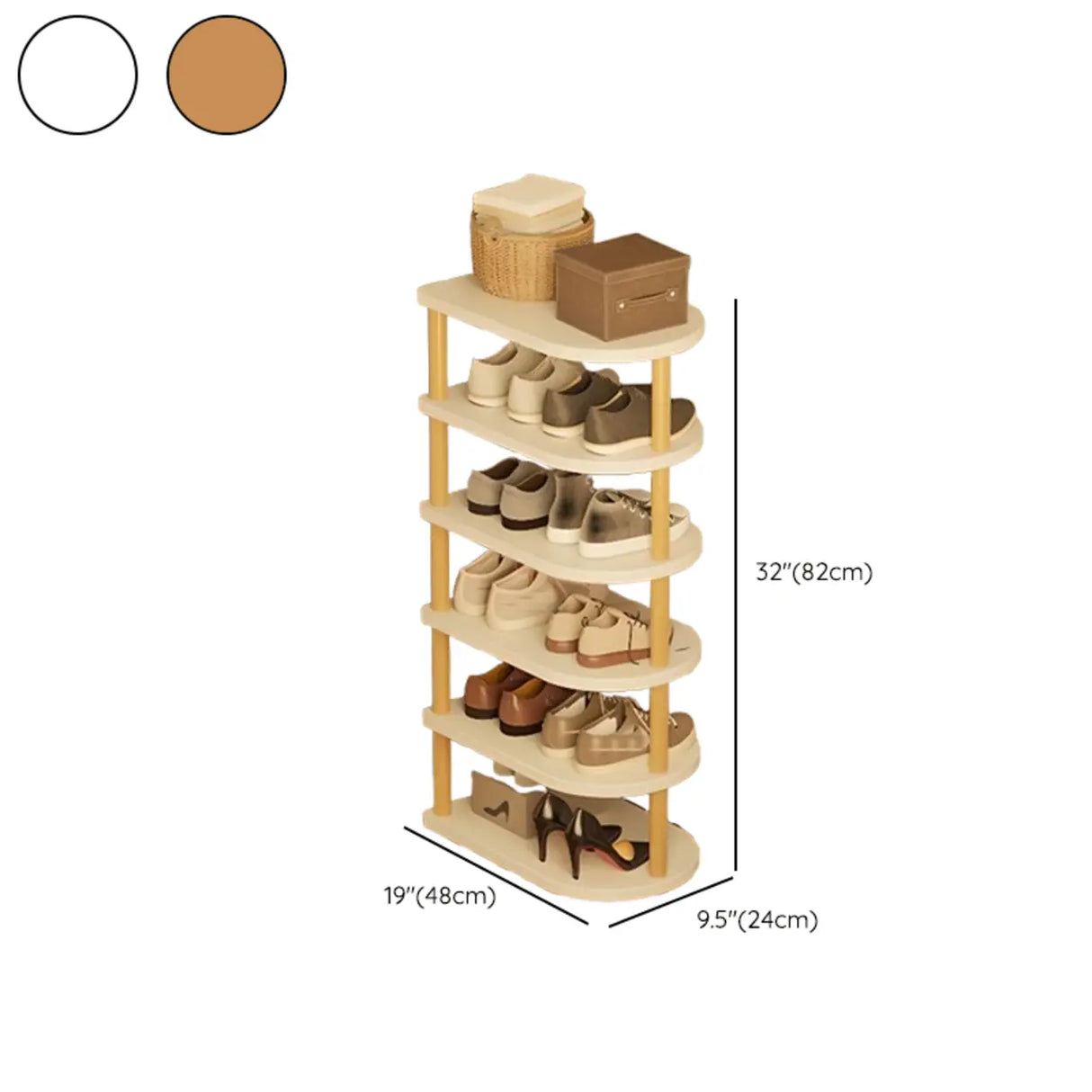 Scandinavian Multi-Tier Wooden Freestanding Shoe Rack