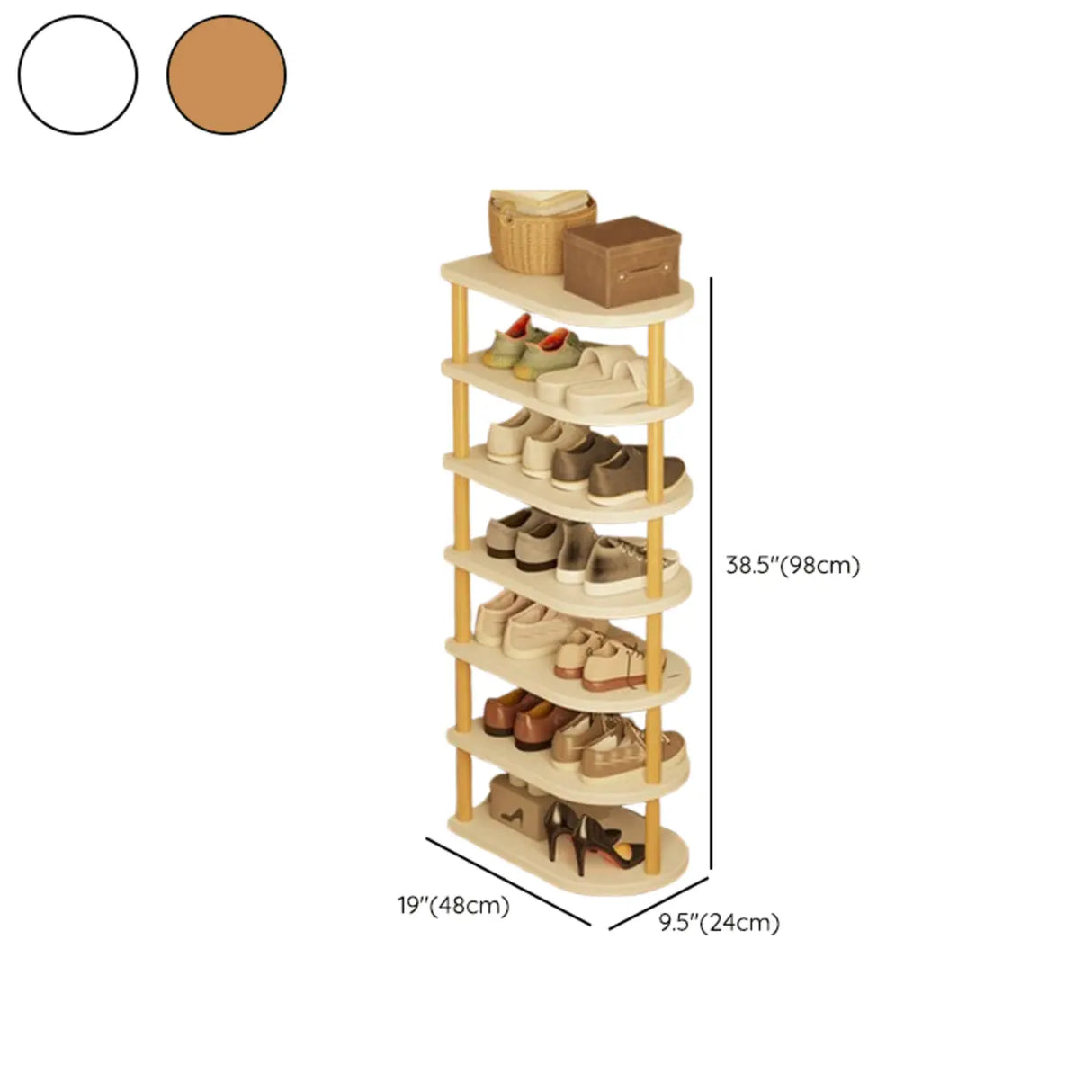 Scandinavian Multi-Tier Wooden Freestanding Shoe Rack Image - 13