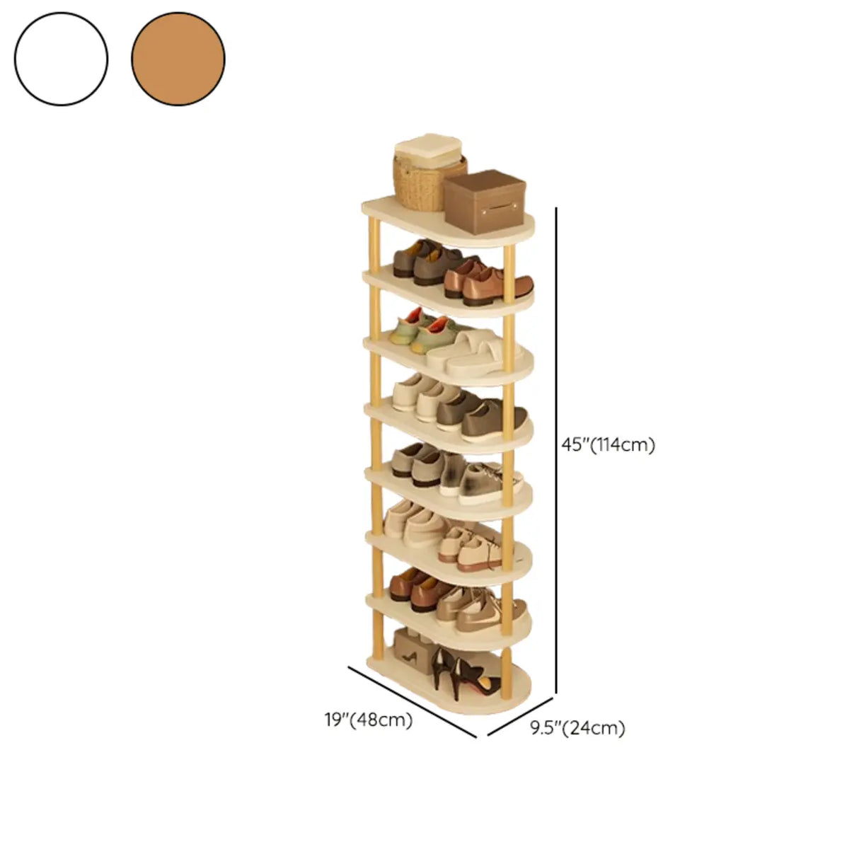 Scandinavian Multi-Tier Wooden Freestanding Shoe Rack Image - 14