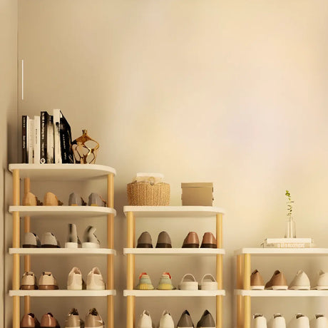 Scandinavian Multi-Tier Wooden Freestanding Shoe Rack Image - 1
