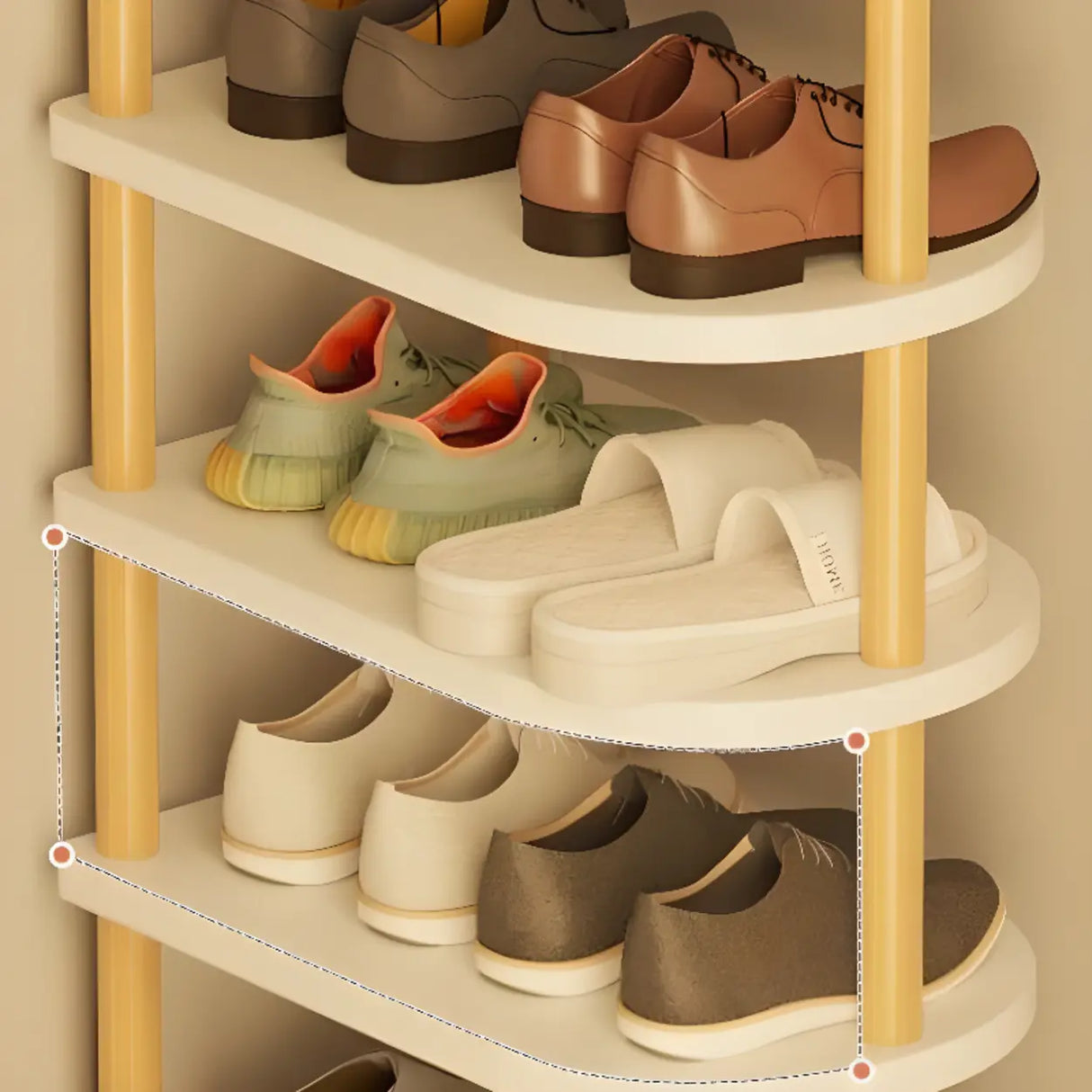 Scandinavian Multi-Tier Wooden Freestanding Shoe Rack Image - 6