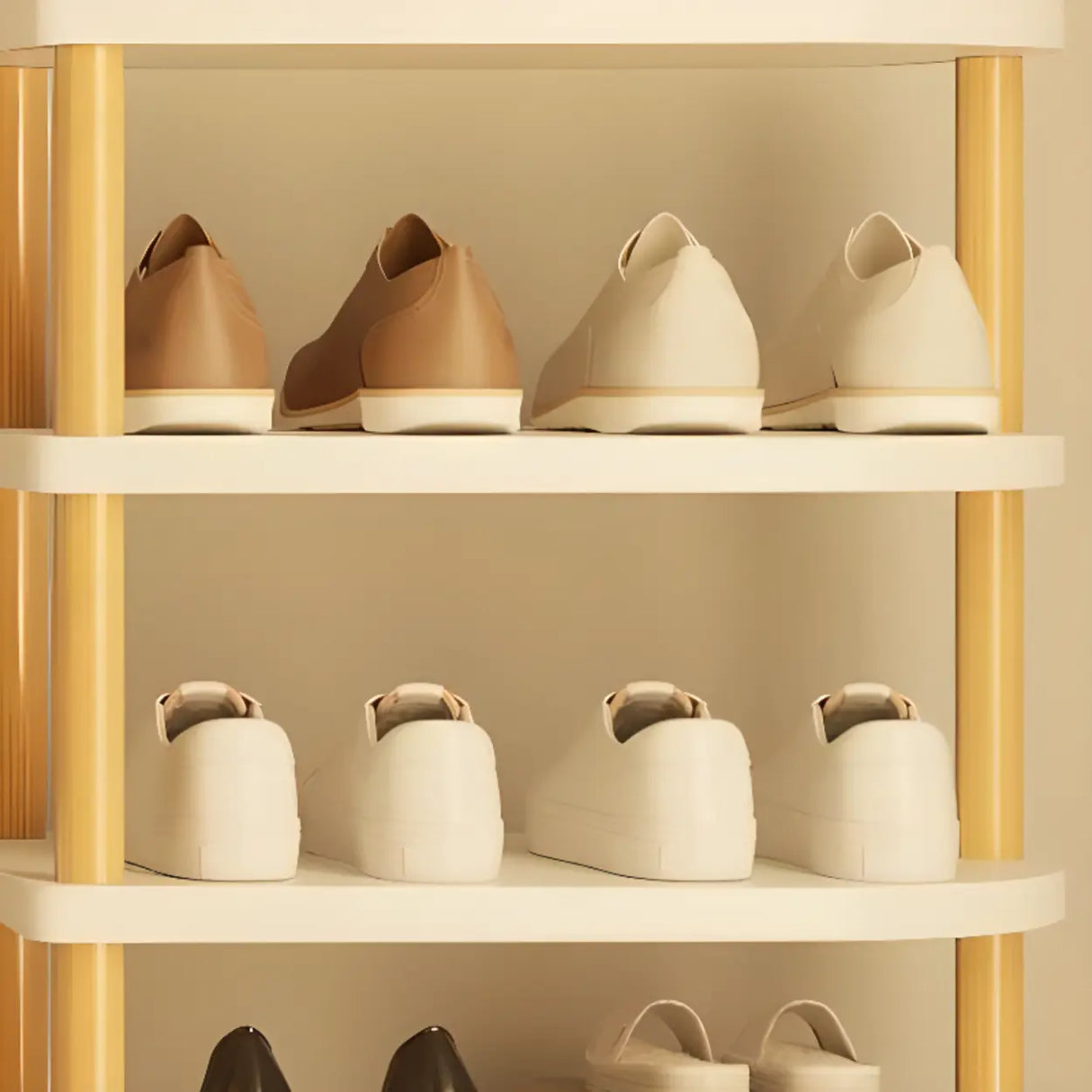 Scandinavian Multi-Tier Wooden Freestanding Shoe Rack Image - 8