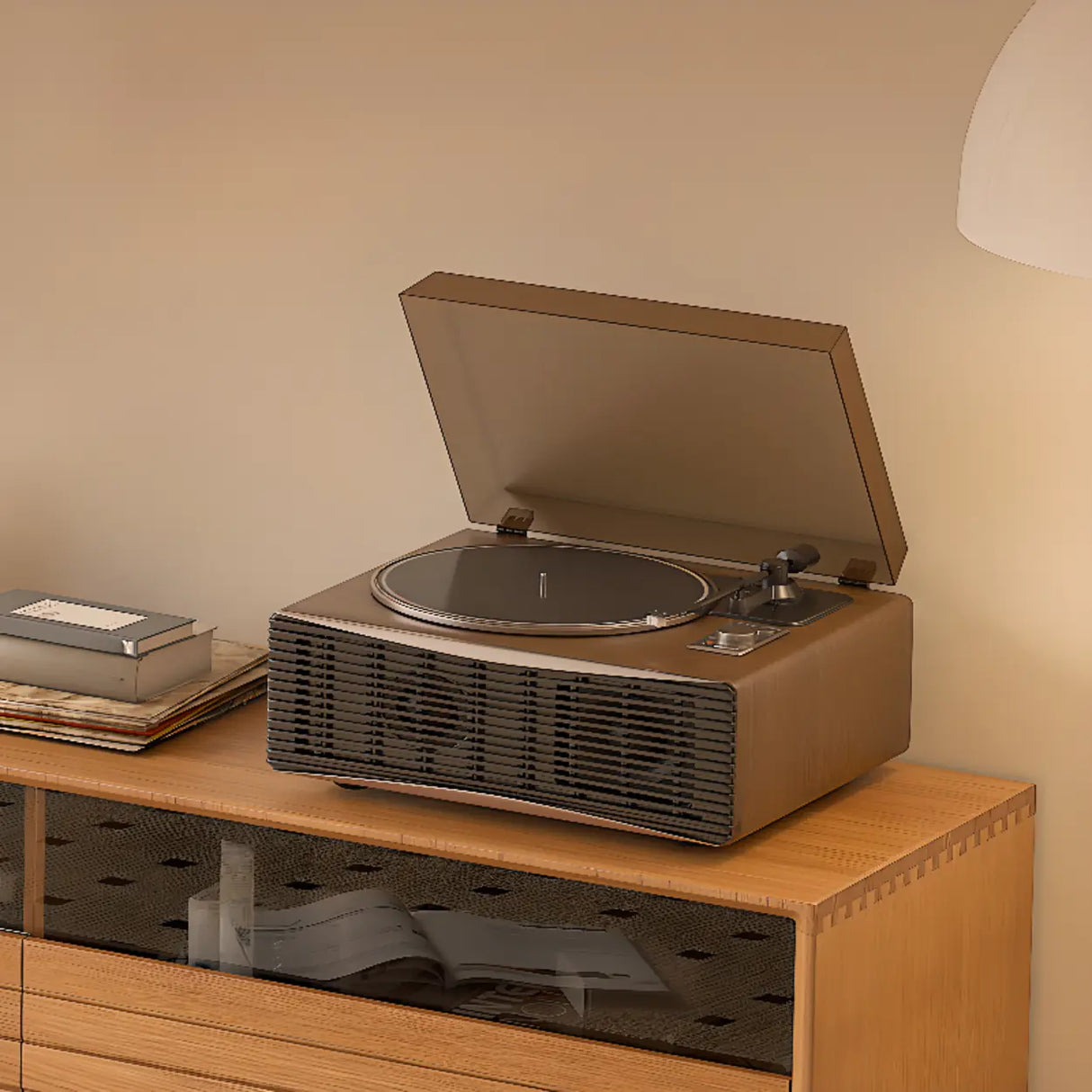 Scandinavian Natural Finish Cherry Drawers TV Stand Image - 10