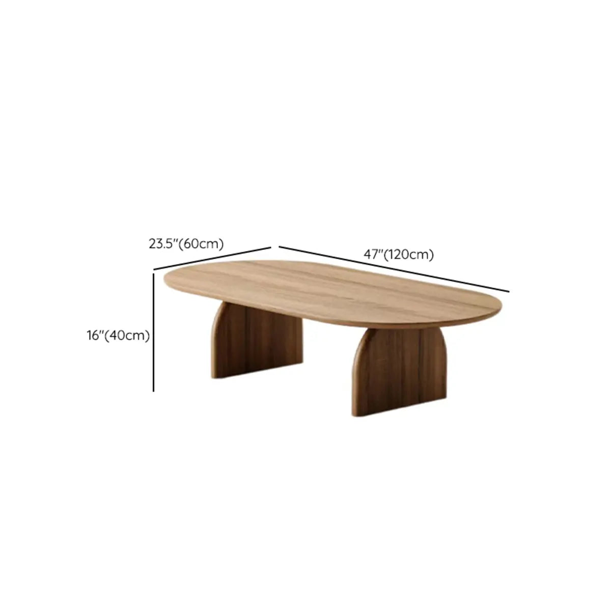 Scandinavian Natural Pine Wood Sled Single Coffee Table Image - 10