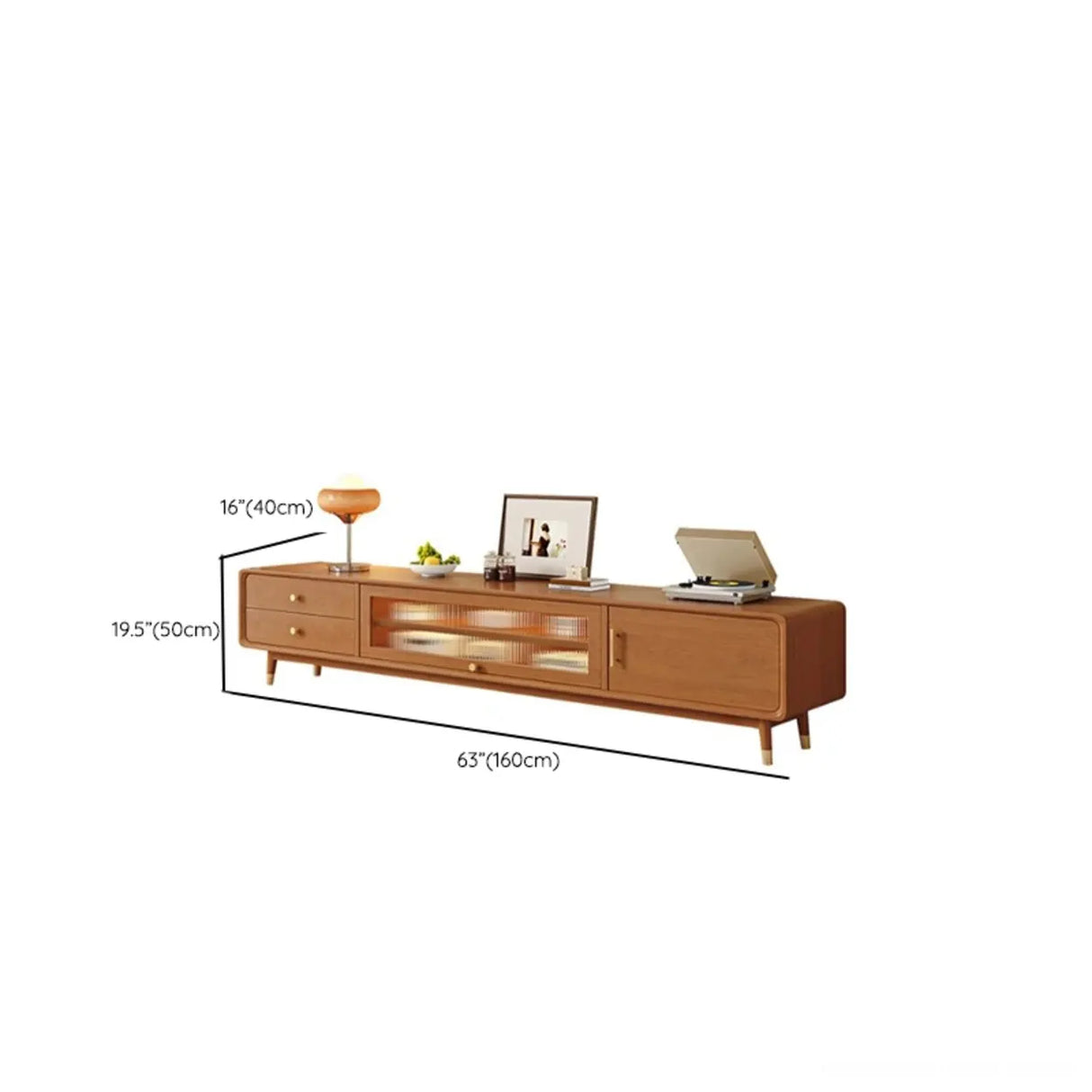 Scandinavian Natural Wood Cabinet Drawers TV Stand Image - 15