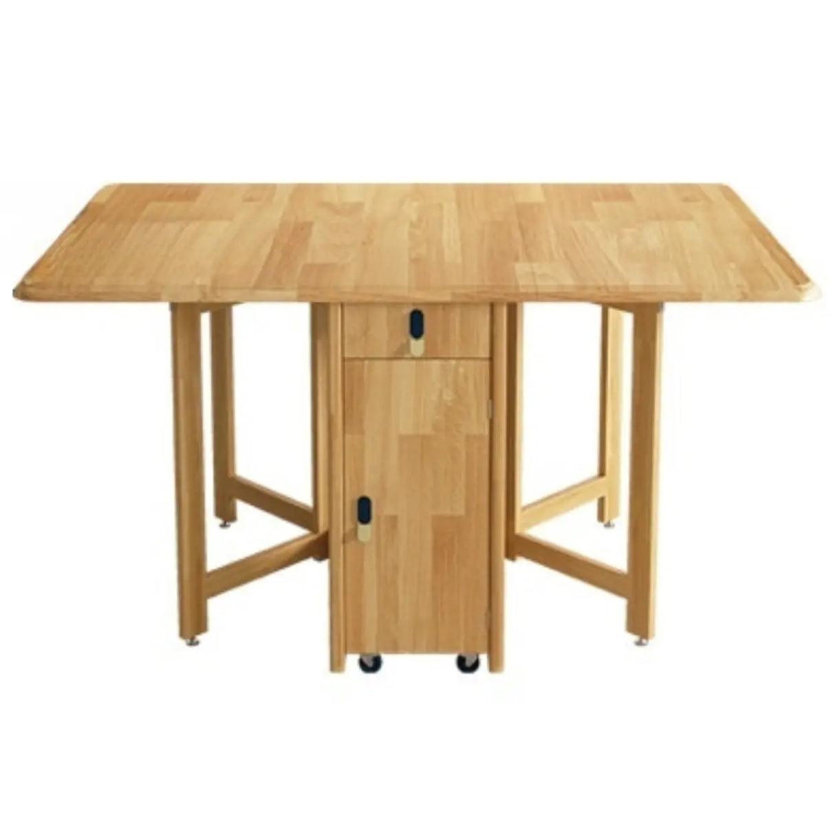 Scandinavian Natural Wood Rectangle Dining Table Extension Image - 5