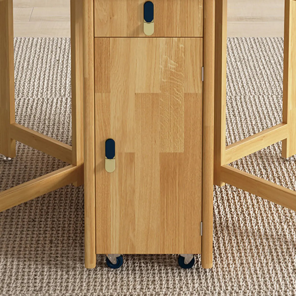 Scandinavian Natural Wood Rectangle Dining Table Extension Image - 6