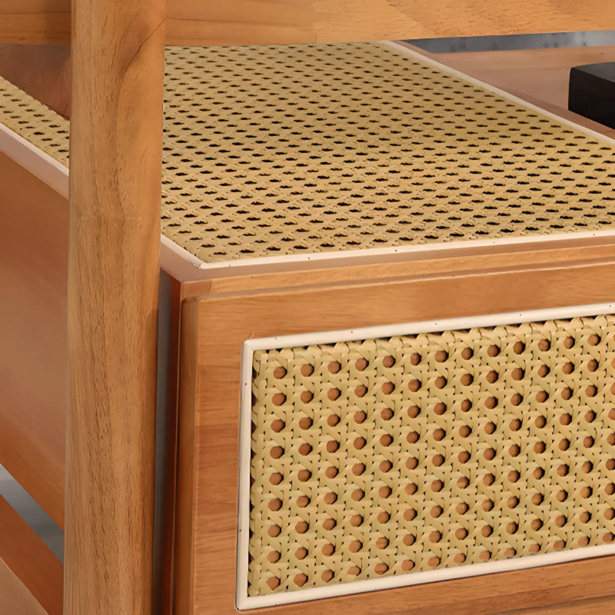 Scandinavian Oval Glass Top Shelf Drawers Coffee Table Image - 13