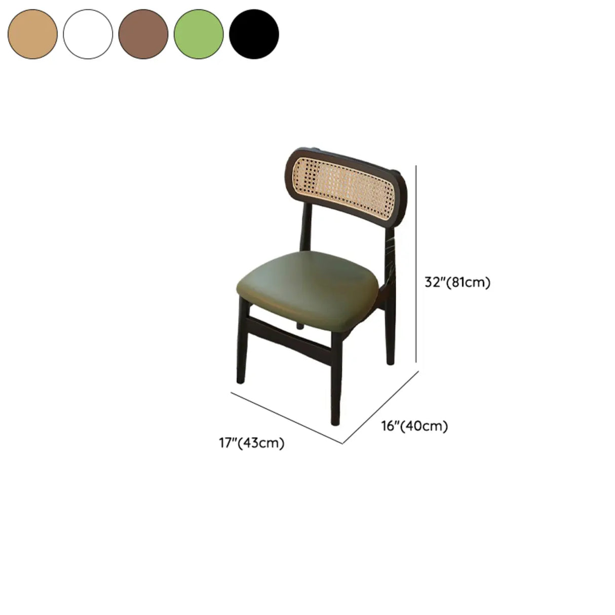 Scandinavian Rattan Open Back Dining Chair with Cushioned Seat Image - 22