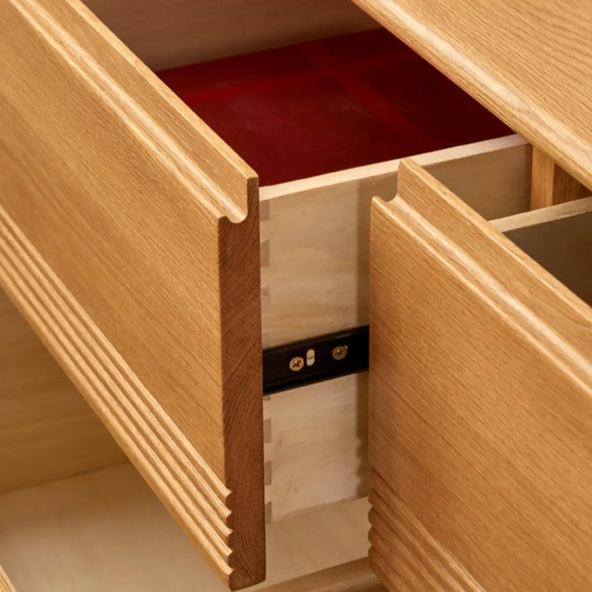 Scandinavian Rectangle Wood Tabletop Sliding Makeup Vanity Image - 8