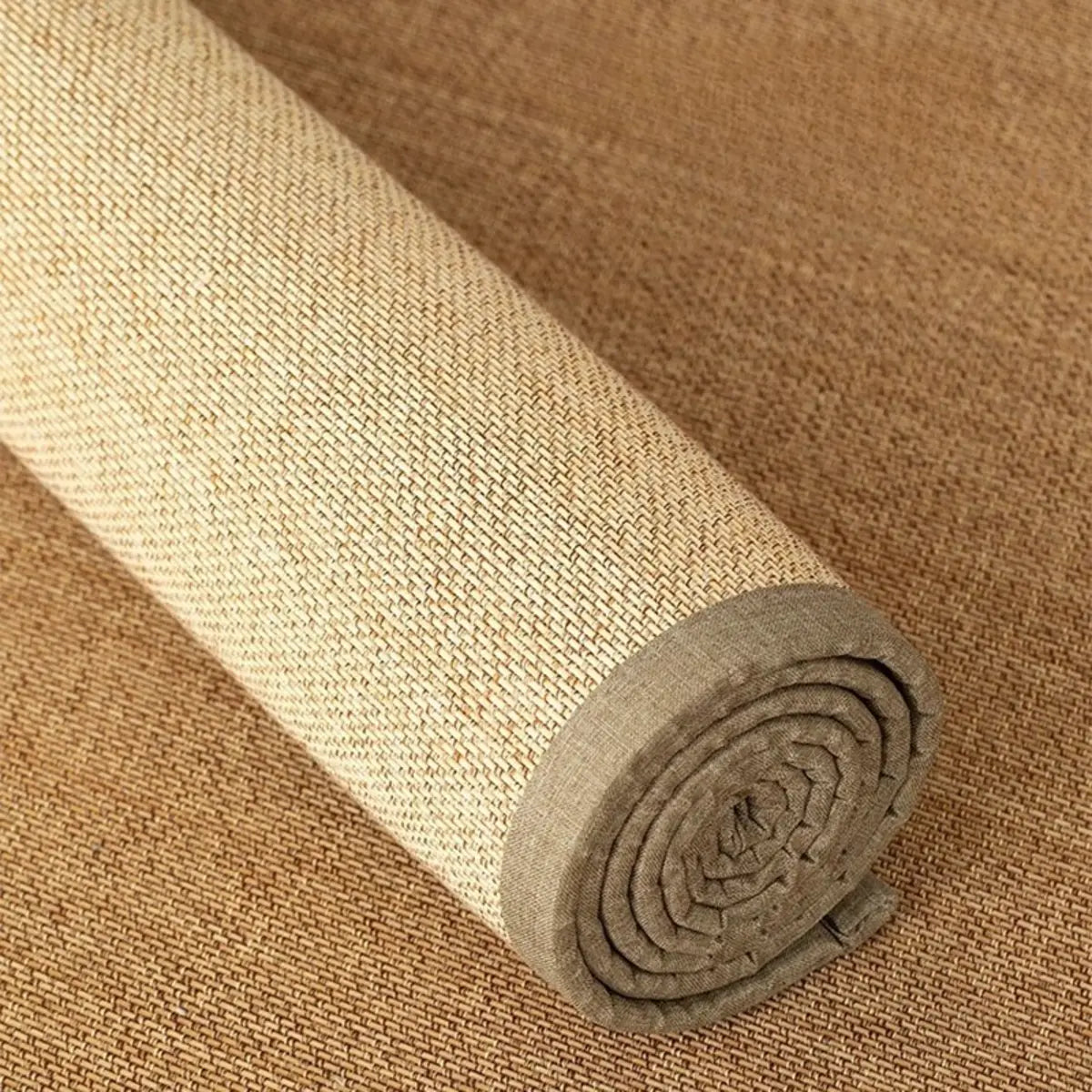 Scandinavian Rectangle Woven Beige Plaid Area Rug Image - 9