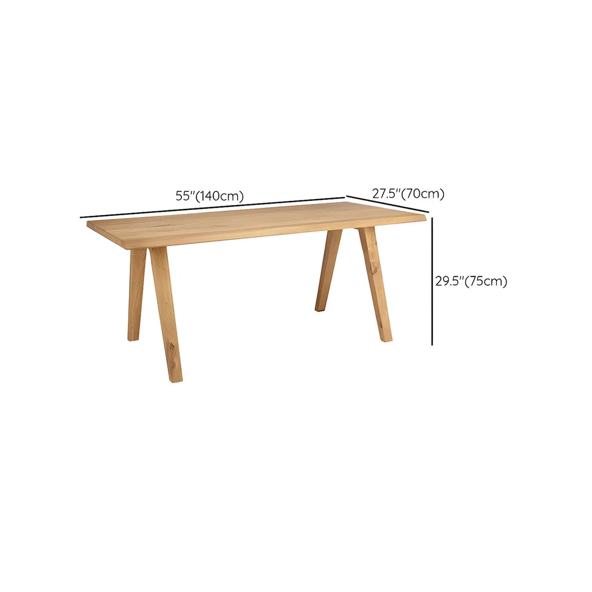 Scandinavian Rectangular Pine Natural Dining Table Image - 10
