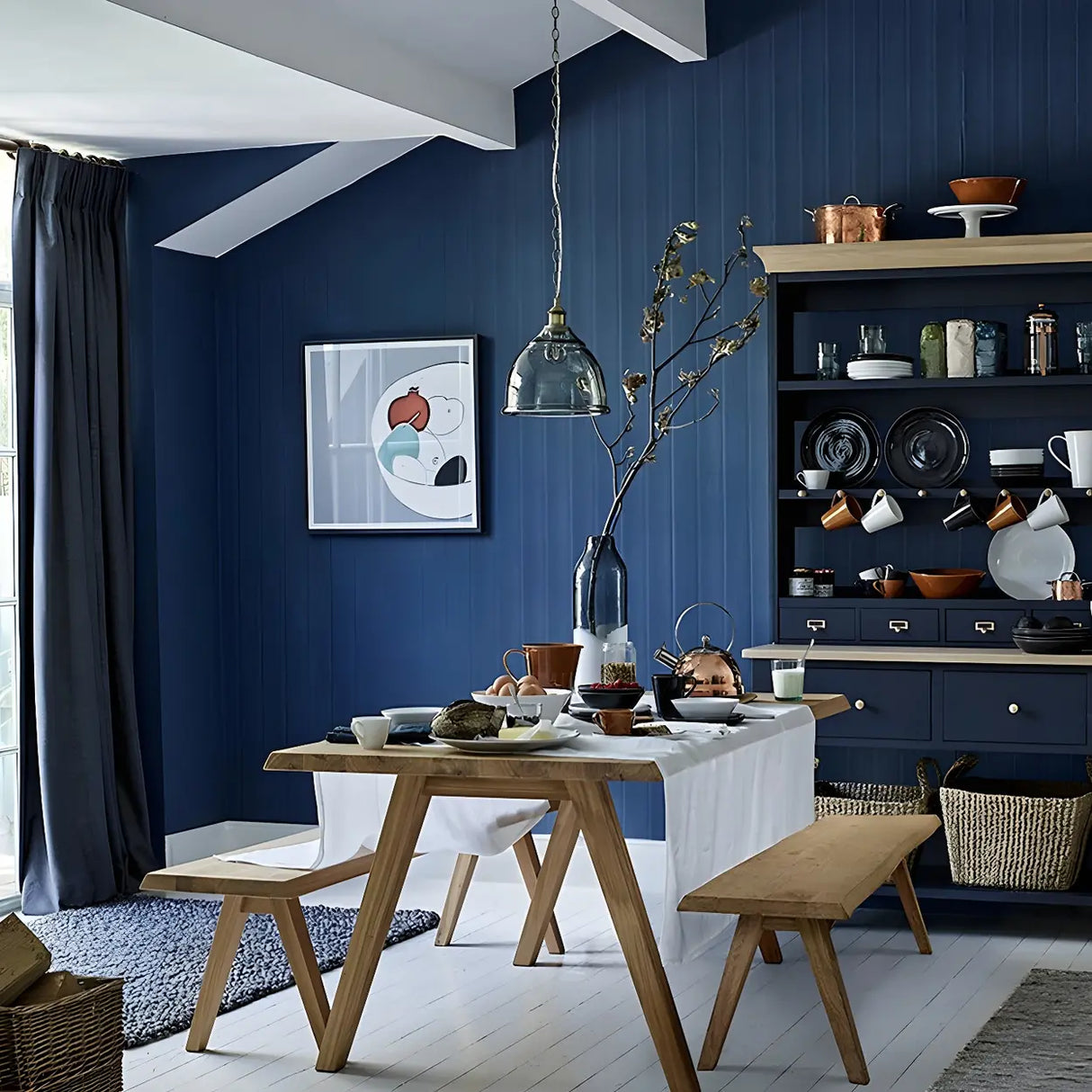 Scandinavian Rectangular Pine Natural Dining Table Image - 2