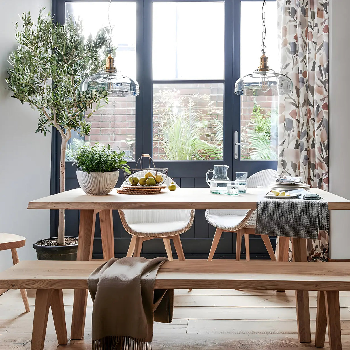 Scandinavian Rectangular Pine Natural Dining Table Image - 3