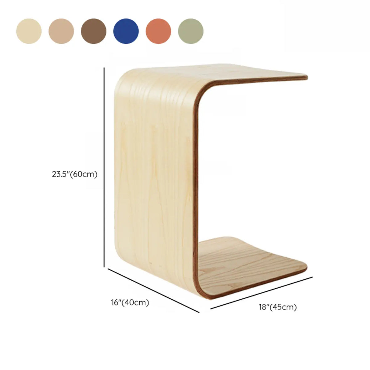 Scandinavian Rectangular Wood Multi-Use C Table Side Table Image - 15