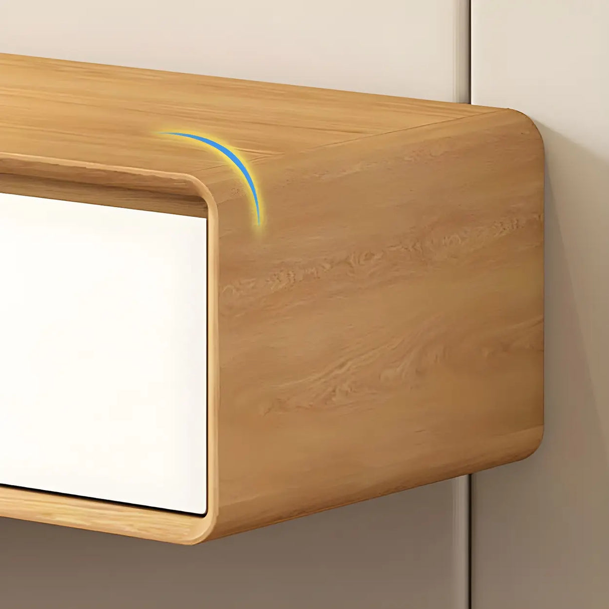 Scandinavian Rectangular Wood Wall-mounted TV Stand Image - 11